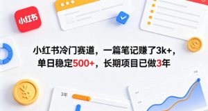 小红书冷门赛道，一篇笔记賺了3k+，单日稳定500+，长期项目已做3年【揭秘】-金鼎聊项目