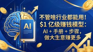 不管啥行业都能用！$1 亿级赚钱模型：AI + 手册 + 步骤，做大生意赚更多-金鼎聊项目