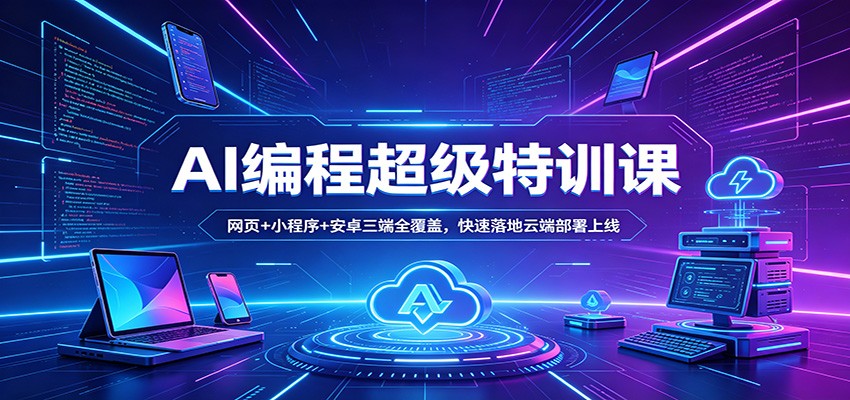 AI编程超级特训课：网页+小程序+安卓三端全覆盖，快速落地云端部署上线-金鼎聊项目