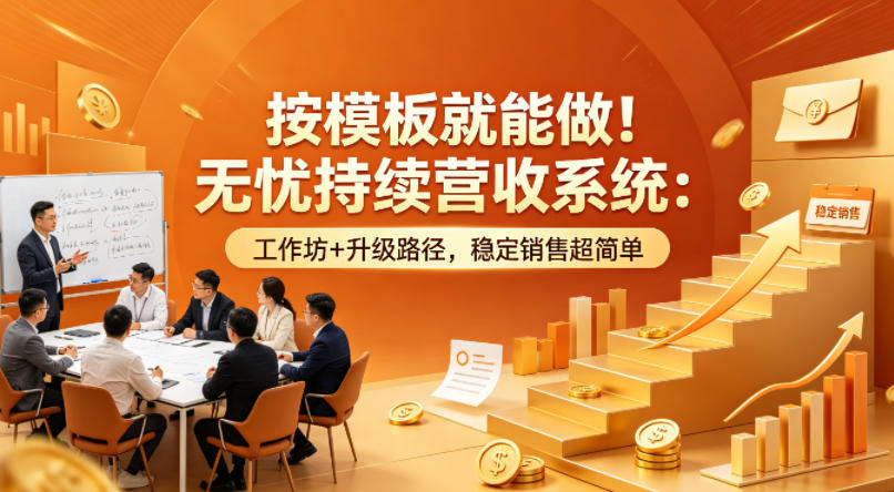 按模板就能做！无忧持续营收系统：工作坊+升级路径，稳定销售超简单【原创双语字幕】-金鼎聊项目