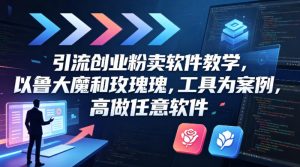 引流创业粉卖软件教学，以鲁大魔和玫瑰工具为案例，可做任意软件-金鼎聊项目
