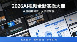 2026AI视频全新实操大课，从基础到实战，全流程掌握，系统教学·案例驱动·即学即用-金鼎聊项目