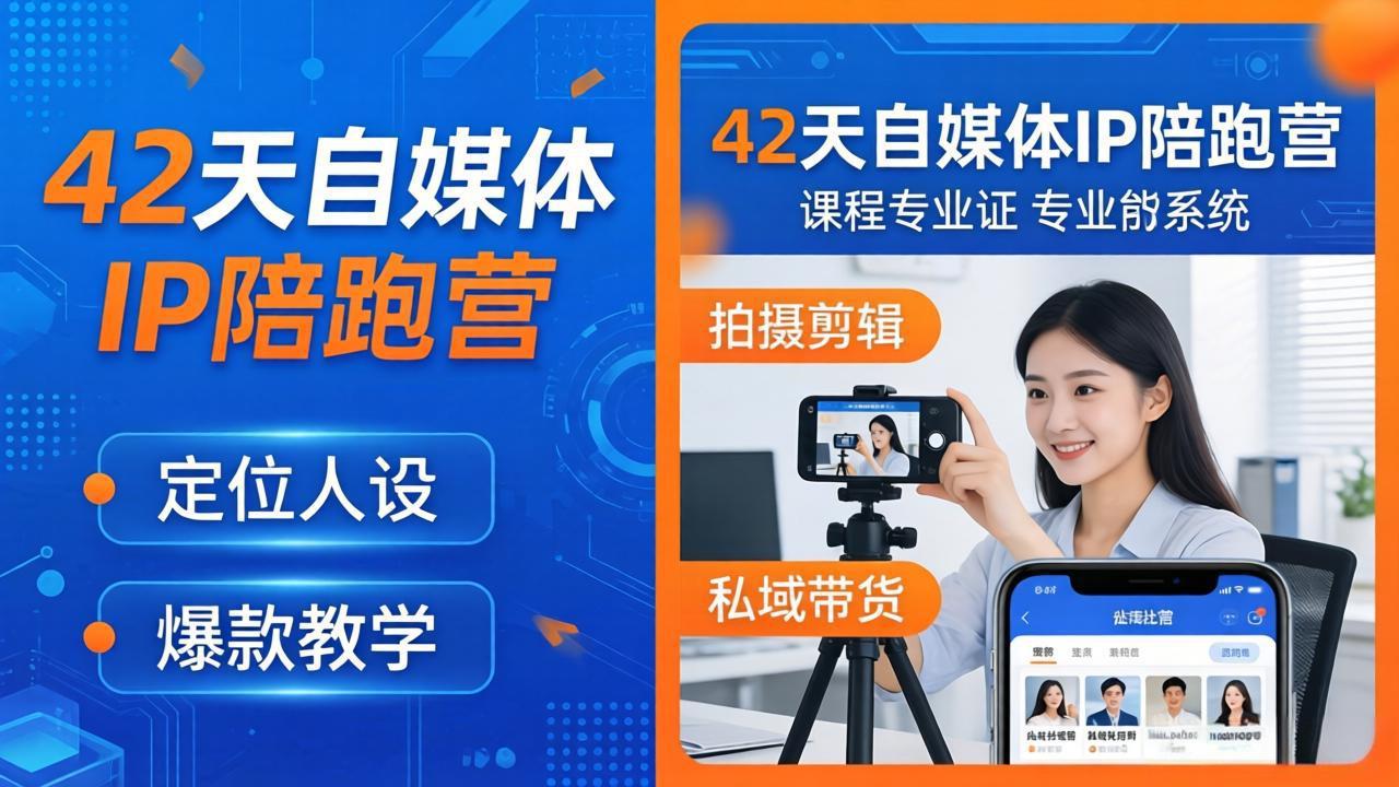 42天自媒体IP陪跑营-26年4月19更新：定位人设爆款全教学，拍摄剪辑私域带货一站式落地-金鼎聊项目