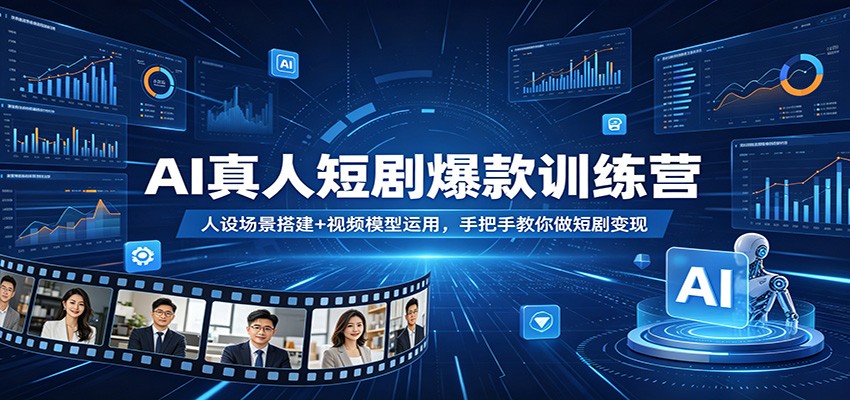 AI真人短剧爆款训练营：人设场景搭建+视频模型运用，手把手教你做短剧变现-金鼎聊项目