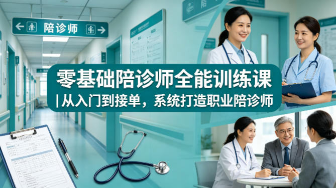 零基础陪诊师全能训练课｜从入门到接单，系统打造职业陪诊师-金鼎聊项目