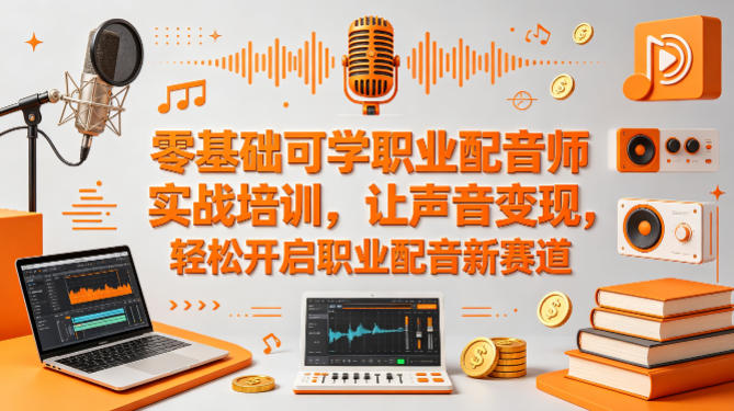 零基础可学职业配音师实战培训，让声音变现，轻松开启职业配音新赛道-金鼎聊项目