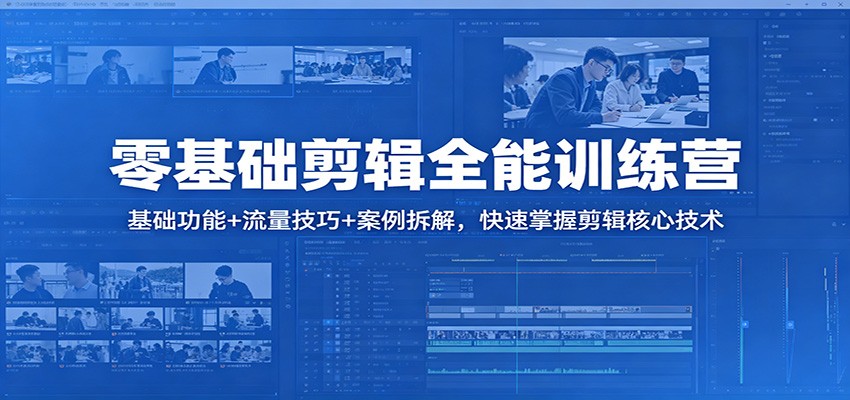 零基础剪辑全能训练营：基础功能+流量技巧+案例拆解，快速掌握剪辑核心技术-金鼎聊项目