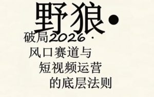 野狼团队·多平台实操运营课，覆盖AI口播、服装、好物、漫剪等热门玩法(更新4月)-金鼎聊项目