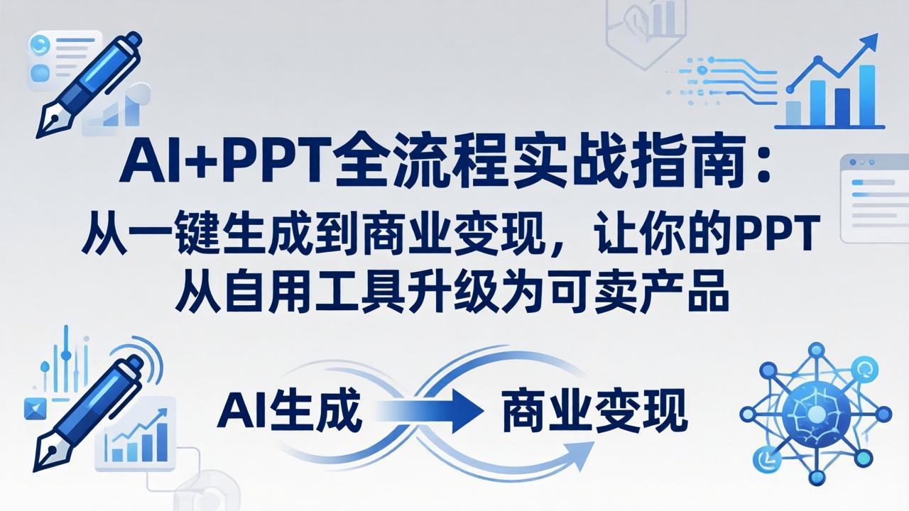 AI+PPT全流程实战指南-更新4月21：从一键生成到商业变现，让你的PPT从自用工具升级为可卖产品-金鼎聊项目