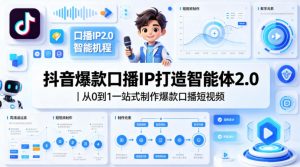 抖音爆款口播IP打造智能体2.0｜从0到1一站式制作爆款口播短视频-金鼎聊项目