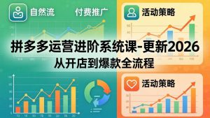 拼多多运营进阶系统课-更新2026：从开店到爆款全流程，自然流+付费推广+活动策略-金鼎聊项目