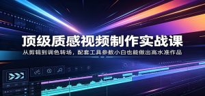 顶级质感视频制作实战课：从剪辑到调色转场，配套工具参数小白也能做出高水准作品-金鼎聊项目