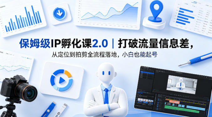 保姆级IP孵化课2.0｜打破流量信息差，从定位到拍剪全流程落地，小白也能起号-金鼎聊项目