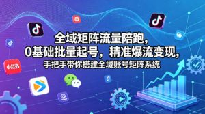 全域矩阵流量陪跑，0基础批量起号，精准爆流变现，手把手带你搭建全域账号矩阵系统-金鼎聊项目