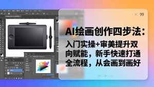 AI绘画创作四步法：入门实操+审美提升双向赋能，新手快速打通全流程，从会画到画好-金鼎聊项目