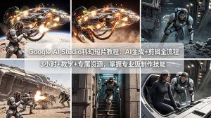 Google AI Studio科幻短片教程：AI生成+剪辑全流程，3小时+教学+专属资源，掌握专业级制作技能-金鼎聊项目