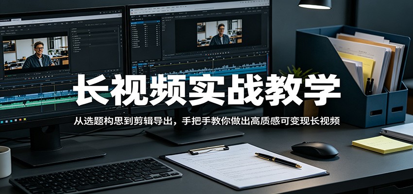 长视频实战教学，从选题构思到剪辑导出，手把手教你做出高质感可变现长视频-金鼎聊项目