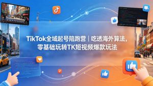 TikTok全域起号陪跑营｜吃透海外算法，零基础玩转TK短视频爆款玩法-金鼎聊项目