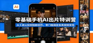 零基础手机AI出片特训营：从工具认知到短剧创作，零门槛搞定各类视频变现-金鼎聊项目