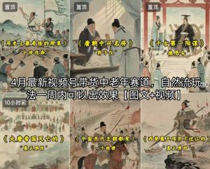 4月最新视频号带货中老年赛道，自然流玩法一周内可以出效果【图文+视频】-金鼎聊项目