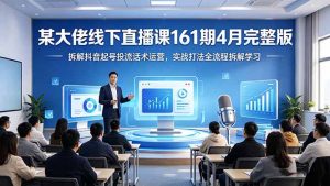 某大佬线下直播课161期4月完整版，拆解抖音起号投流话术运营，实战打法全流程拆解学习-金鼎聊项目