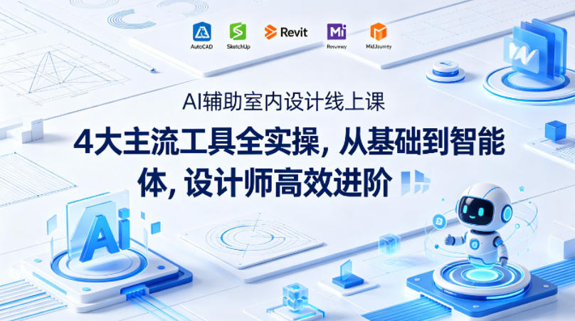 AI辅助室内设计线上课｜4大主流工具全实操，从基础到智能体，设计师高效进阶-金鼎聊项目