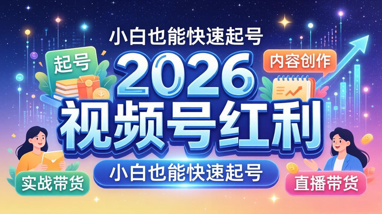 2026视频号红利实战营，大佬亲授起号、内容、直播、IP、投流、私域、矩阵全套落地打法-金鼎聊项目