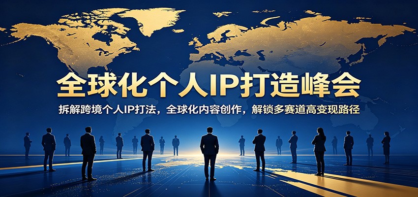 全球化个人IP打造峰会：拆解跨境个人IP打法，全球化内容创作，解锁多赛道高变现路径-金鼎聊项目