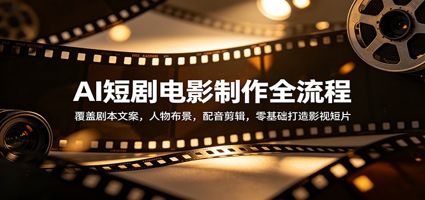 AI短剧电影制作全流程：覆盖剧本文案，人物布景，配音剪辑，零基础打造影视短片-金鼎聊项目