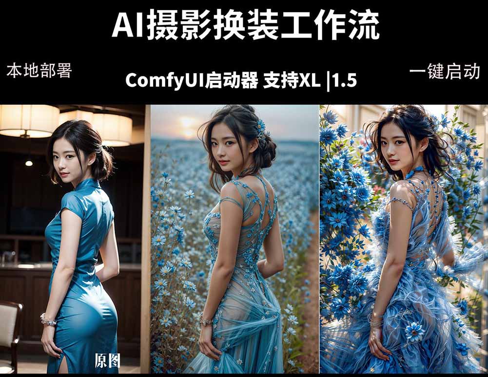 ComfyUI人像写真摄影工作流：本地一键部署，换装换场景换脸全搞定，影楼效率翻倍-金鼎聊项目