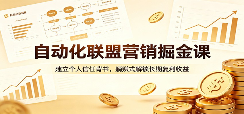 自动化联盟营销掘金课：建立个人信任背书，躺赚式解锁长期复利收益-金鼎聊项目