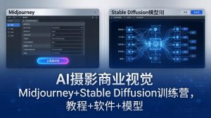 AI摄影商业视觉Midjourney+Stable Diffusion训练营，教程+软件+模型-金鼎聊项目