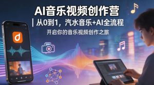 AI音乐视频创作营｜从0到1，汽水音乐+AI全流程，开启你的音乐视频创作之旅-金鼎聊项目
