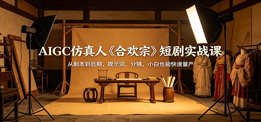 AIGC仿真人《合欢宗》短剧实战课：从剧本到后期，提示词，分镜，小白也能快速量产-金鼎聊项目