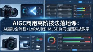 AIGC商用高阶技法落地课：AI摄影全流程+LoRA训练+MJSD协同出图实战教学-金鼎聊项目