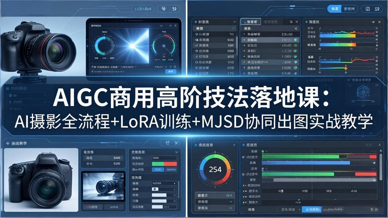 AIGC商用高阶技法落地课：AI摄影全流程+LoRA训练+MJSD协同出图实战教学-金鼎聊项目