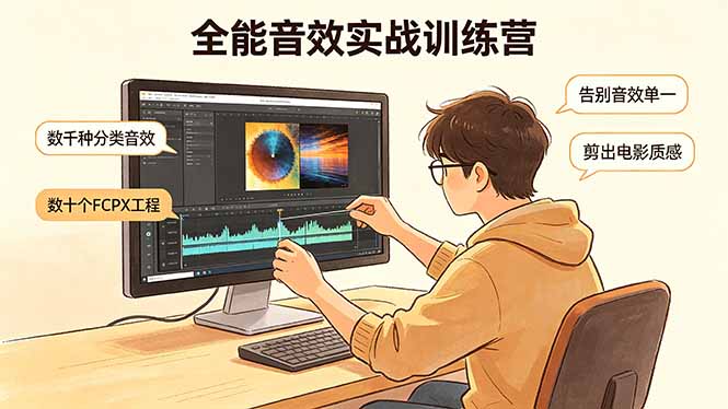 全能音效实战训练营：数千种分类音效+数十个FCPX工程，告别音效单一，剪出电影质感-金鼎聊项目