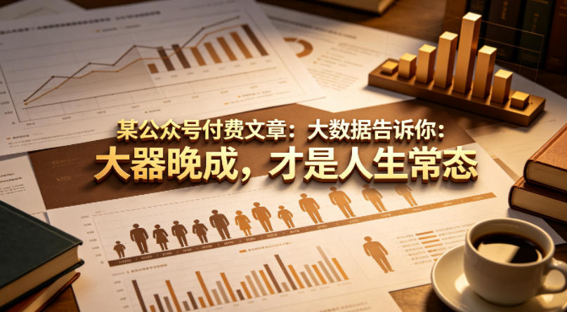 某公众号付费文章：大数据告诉你：大器晚成，才是人生常态-金鼎聊项目