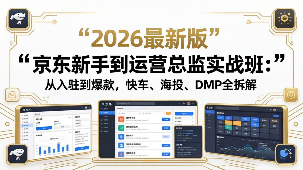 京东新手到运营总监实战班：从入驻到爆款，快车、海投、DMP全拆解，2026最新版-金鼎聊项目