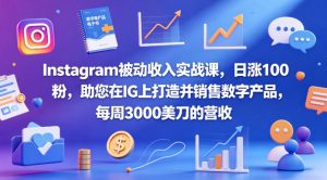 Instagram被动收入实战课，日涨100粉，助您在IG上打造并销售数字产品，每周3000美刀的营收【原创双语字幕】-金鼎聊项目