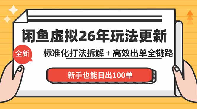 闲鱼虚拟从0到1系统化运营课程：标准化打法拆解 + 高效出单全链路教学，新手也能日出100单-金鼎聊项目