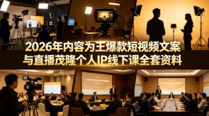 2026年内容为王爆款短视频文案与直播茂隆个人IP线下课全套资料(价值4980)-金鼎聊项目