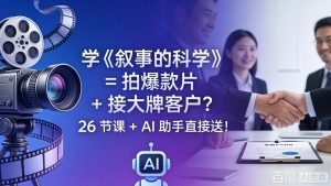 学《叙事的科学》= 拍爆款片 + 接大牌客户？26 节课 + AI 助手直接送！-金鼎聊项目