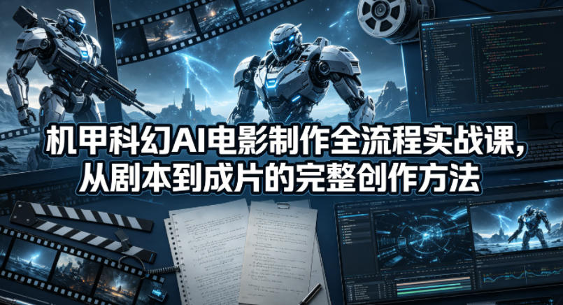 机甲科幻AI电影制作全流程实战课，从剧本到成片的完整创作方法-金鼎聊项目