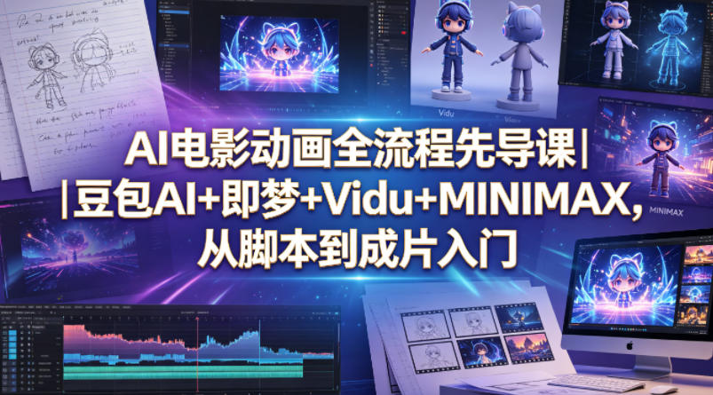 AI电影动画全流程先导课｜豆包AI+即梦+Vidu+MINIMAX，从脚本到成片入门-金鼎聊项目