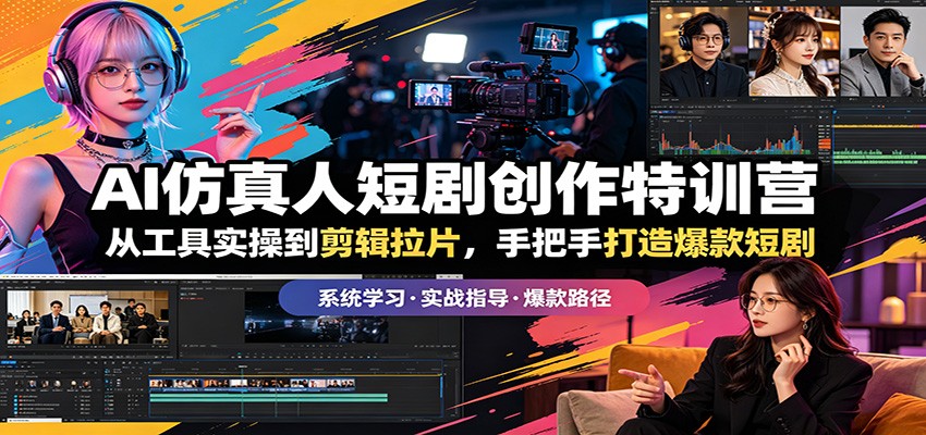 AI仿真人短剧创作特训营：从工具实操到剪辑拉片，手把手打造爆款短剧-金鼎聊项目