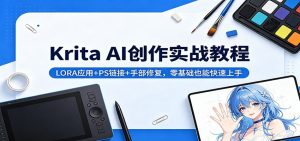 Krita AI创作实战教程：LORA应用+PS链接+手部修复，零基础也能快速上手-金鼎聊项目