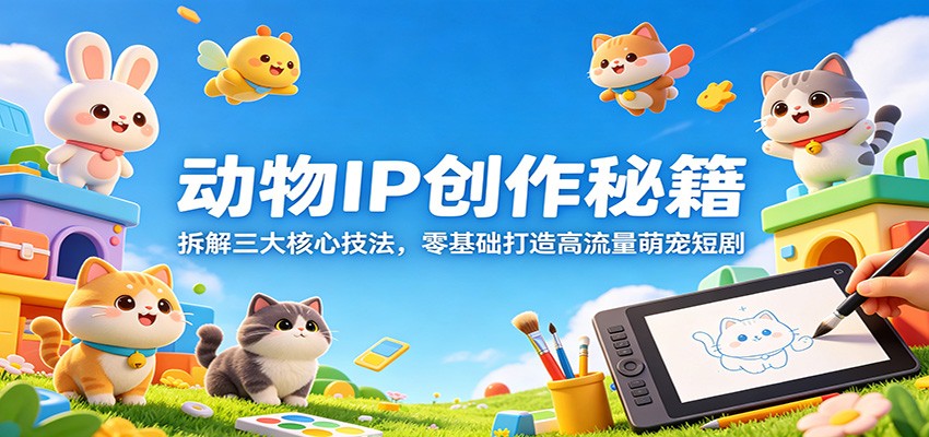 动物IP创作秘籍：拆解三大核心技法，零基础打造高流量萌宠短剧-金鼎聊项目