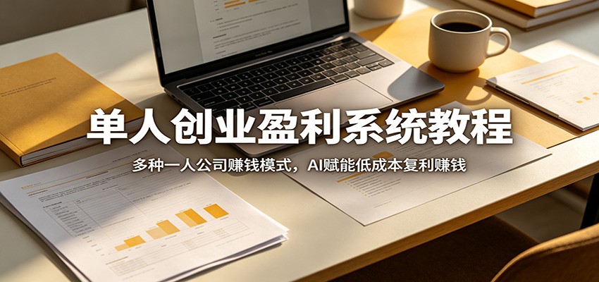 单人创业盈利系统教程：多种一人公司赚钱模式，AI赋能低成本复利赚钱-金鼎聊项目