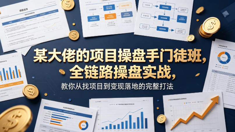 某大佬的项目操盘手门徒班，全链路操盘实战，教你从找项目到变现落地的完整打法-金鼎聊项目